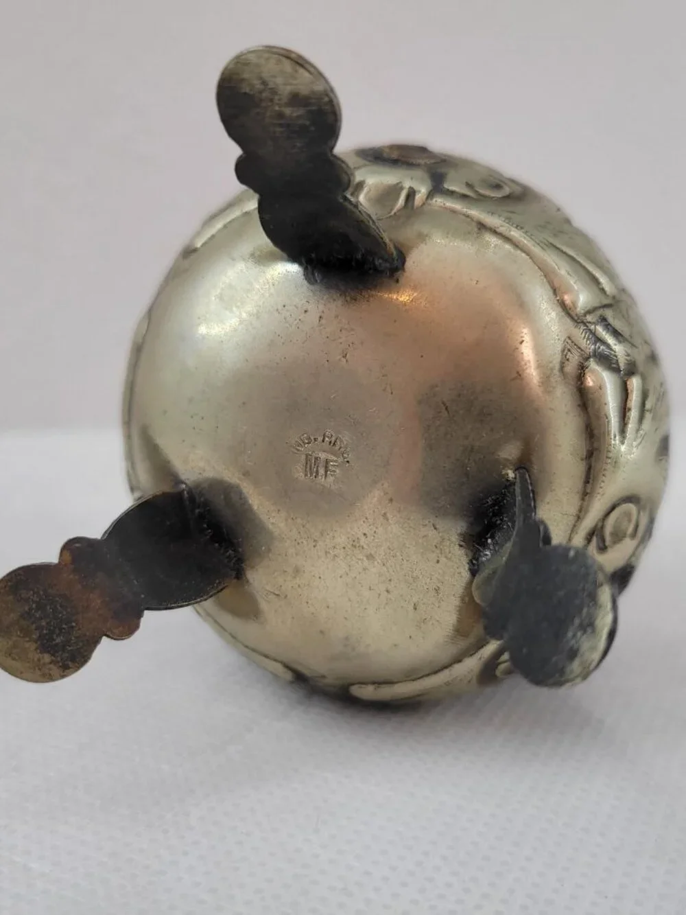 Vintage Argentine Yerba Mate Gourd Cup Metal Trim MF Ind Arg Art Deco
